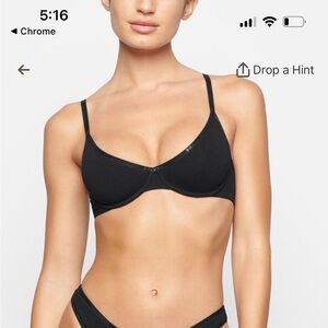 NWT COTTON LOGO DEMI BRA in SOOT 38C